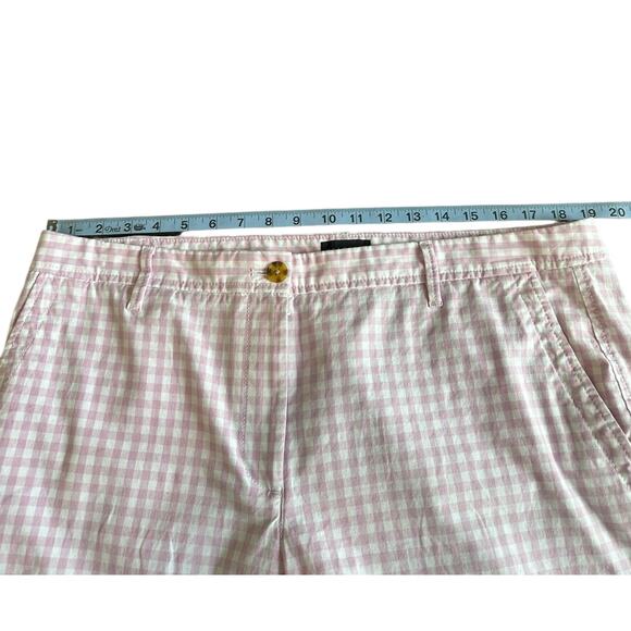 Talbots Relaxed Chino Pants Purple White Gingham Office Straight Leg Size 14 - Picture 10 of 13